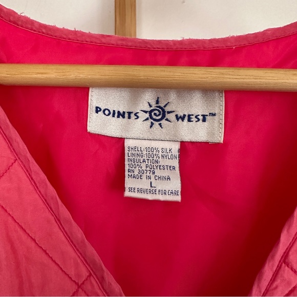 Vintage Pink Silk Quilted Vest - Picture 5 of 8